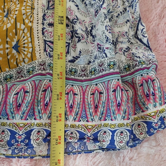 Sundance Yellow and Blue Patterned Mini Dress - Picture 8 of 8